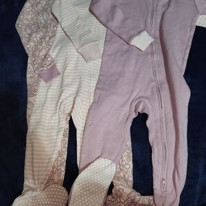 Cloud Island Kids Footies - Pink and Cream